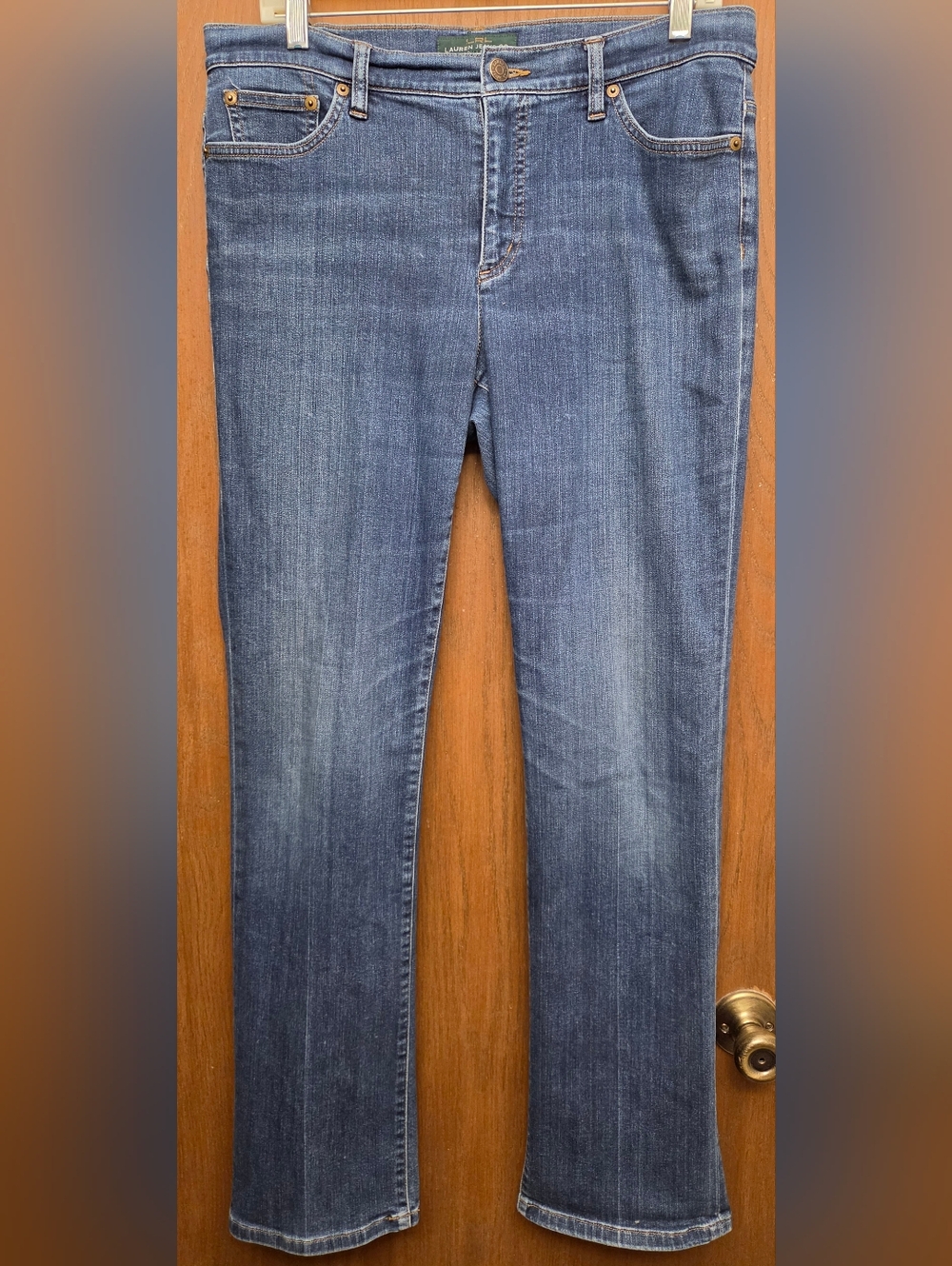 Lauren Ralph Lauren Women's Medium Blue Straight-Leg Jeans